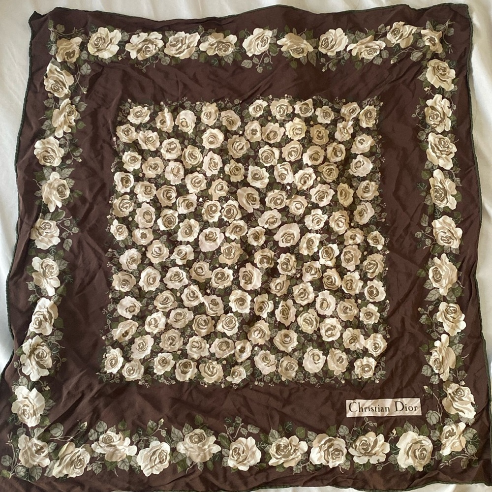 Vintage Christian Dior Floral Scarf